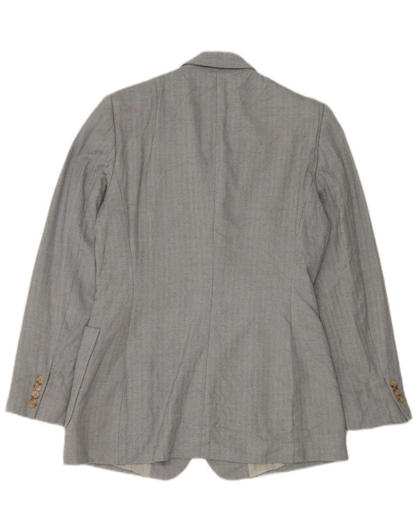 Giacca blazer a 3 bottoni da donna Ralph Lauren US 8 blu medio a spina di pesce