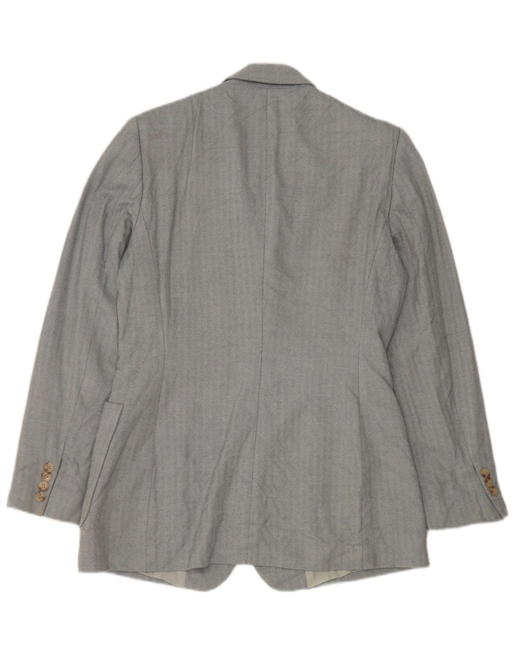 Giacca blazer a 3 bottoni da donna Ralph Lauren US 8 blu medio a spina di pesce