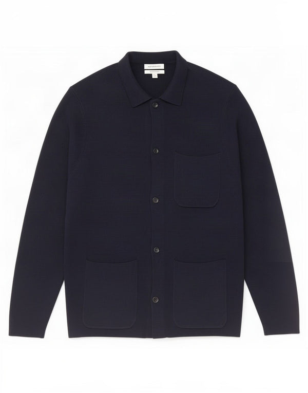 Maglione cardigan autografo da uomo Marks & Spencer XL cotone blu navy