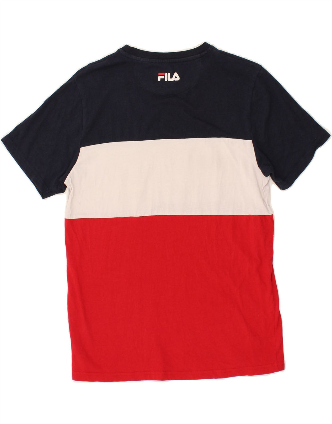 FILA Mens Graphic T-Shirt Top Medium Multicoloured Colourblock Cotton Vintage Fila and Second-Hand Fila from Messina Hembry 