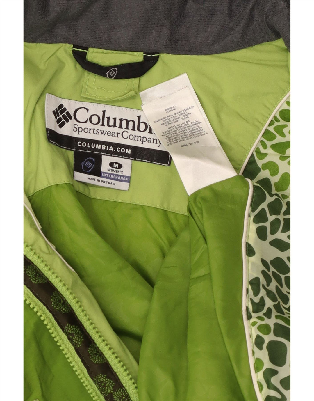Giacca antipioggia Interchange da donna COLUMBIA UK 14 Colore verde medio