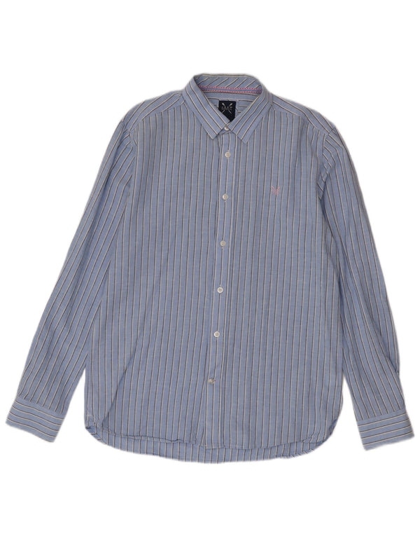 Crew Clothing Camicia da uomo slim fit in cotone a righe blu medio