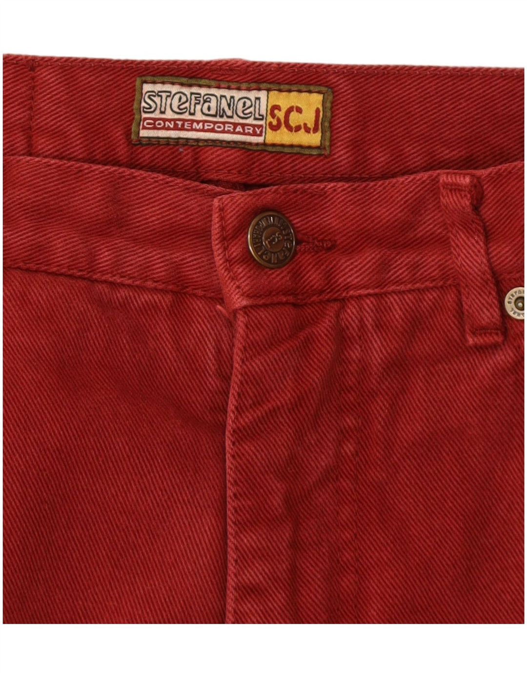 Jeans affusolati da donna Stefanel IT 42 medio W26 L30 Borgogna