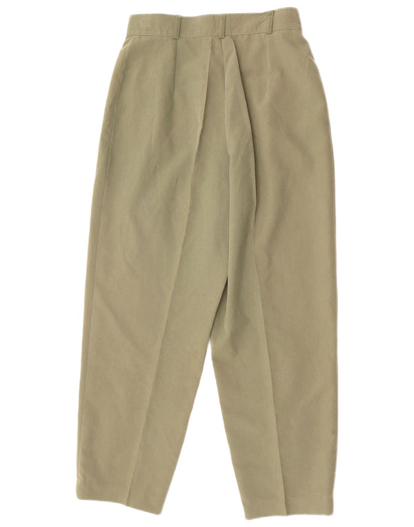 Pantaloni con pedge a vita alta da donna vintage EU 36 Small W25 L24 Verde