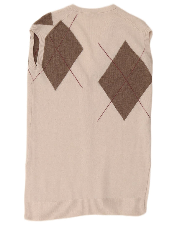 Maglione cardigan senza maniche lungo da donna Stefanel UK 10 piccolo Beige