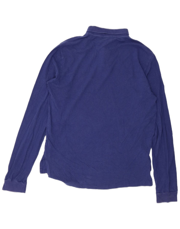 Polo Ralph Lauren da uomo a maniche lunghe su misura Polo grande in cotone blu