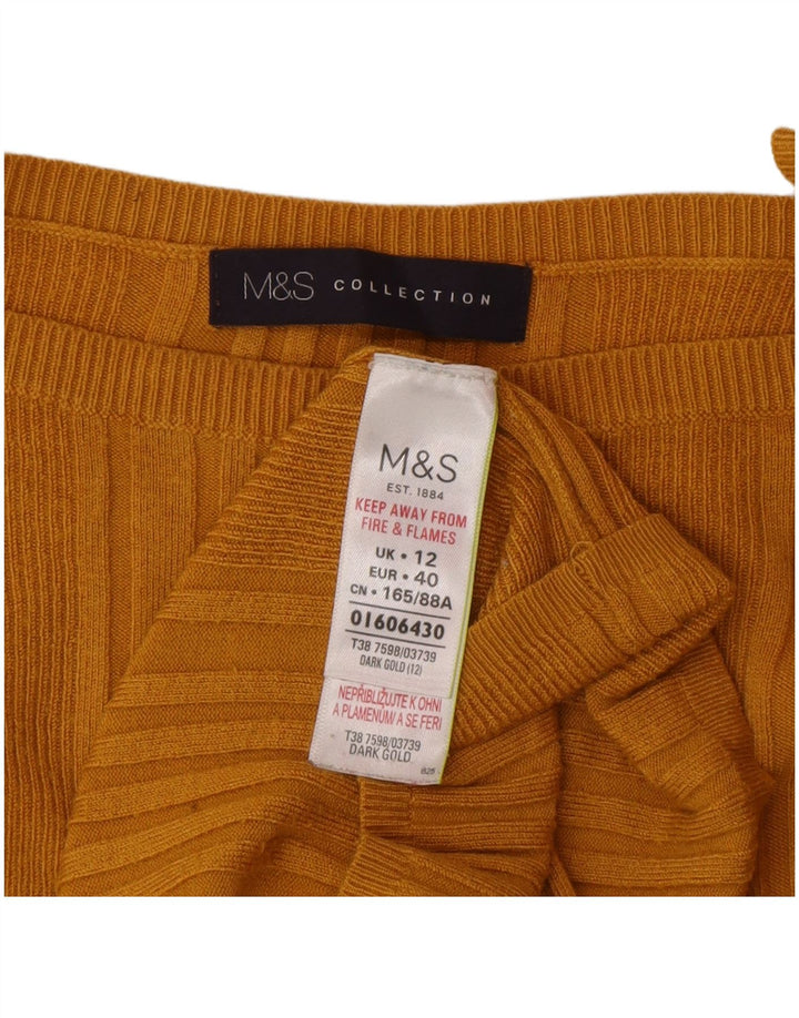 Maglione da donna Marks & Spencer con scollo a barca UK 12 Viscosa giallo medio