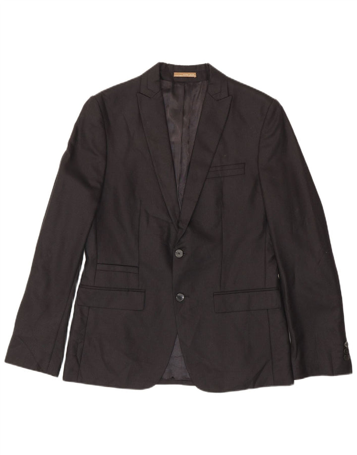 Giacca blazer da uomo a 2 bottoni Zara EU 50 gessato medio nero