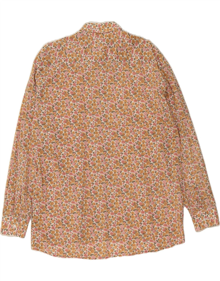VINTAGE Mens Shirt Large Brown Floral Cotton Vintage Vintage and Second-Hand Vintage from Messina Hembry 