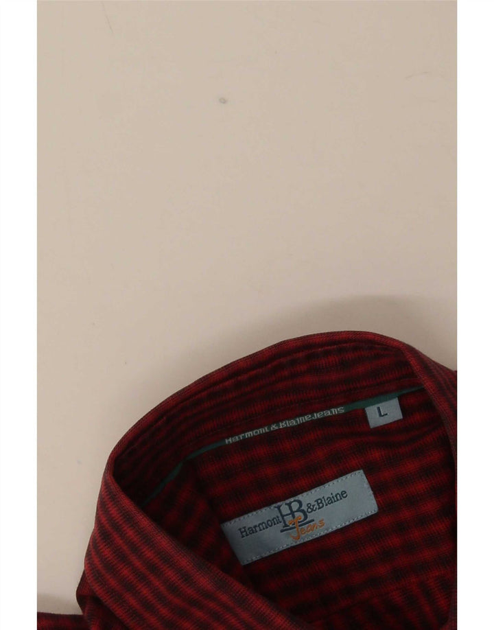 Camicia da uomo Harmont & Blaine in cotone a quadri rossi grandi