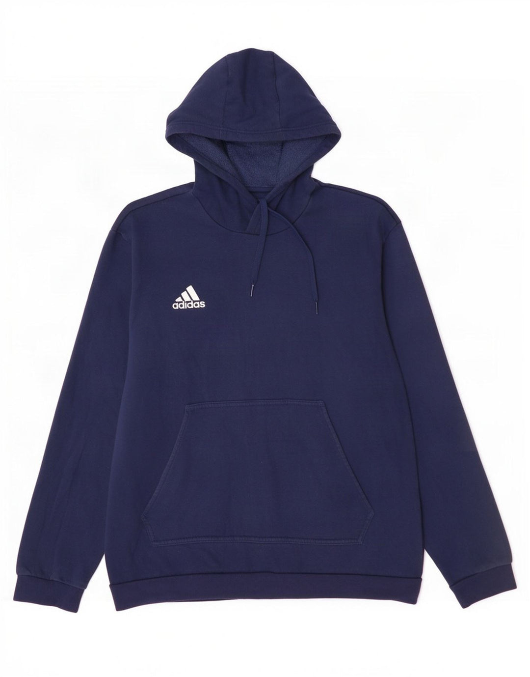 Felpa con cappuccio da uomo Adidas Large in cotone blu navy