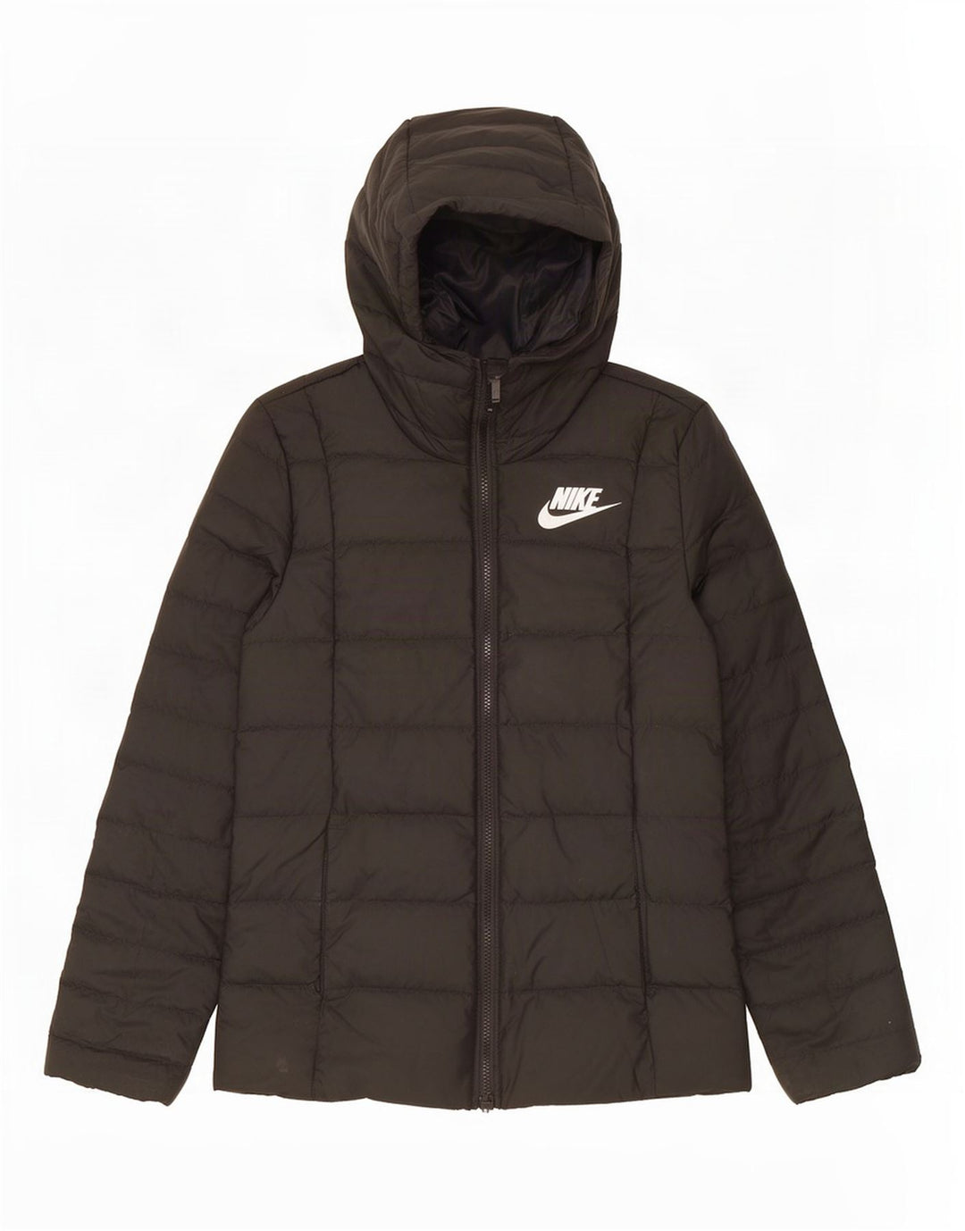 Giacca imbottita con cappuccio Nike da donna UK 10 piccola nera in poliestere