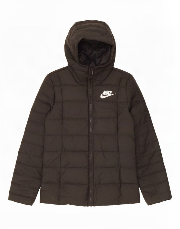 Giacca imbottita con cappuccio Nike da donna UK 10 piccola nera in poliestere