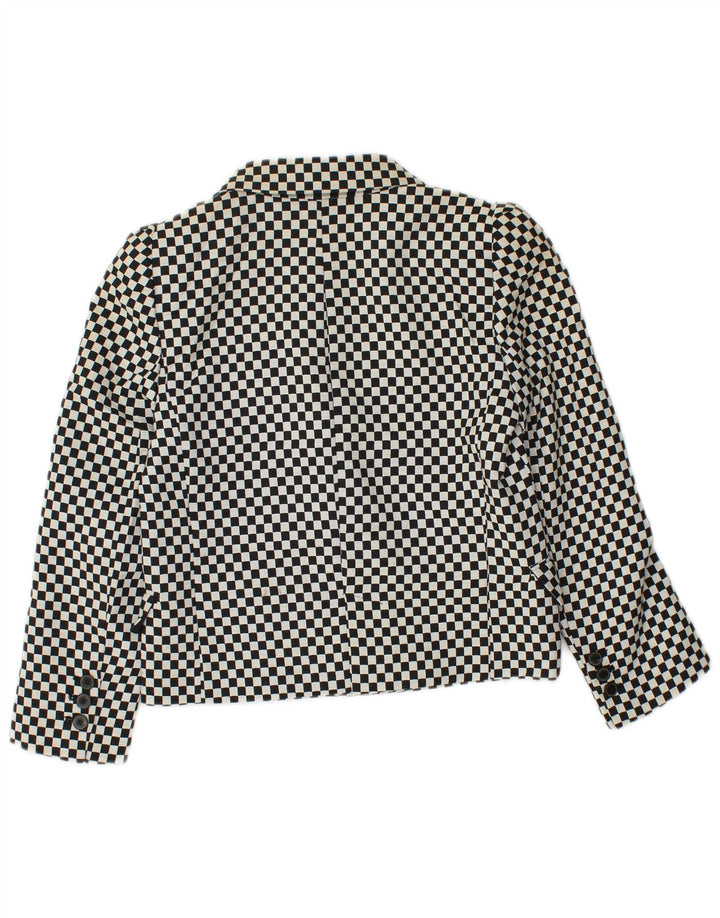 Giacca blazer doppiopetto corta da donna Zara UK 6 XS nera geometrica