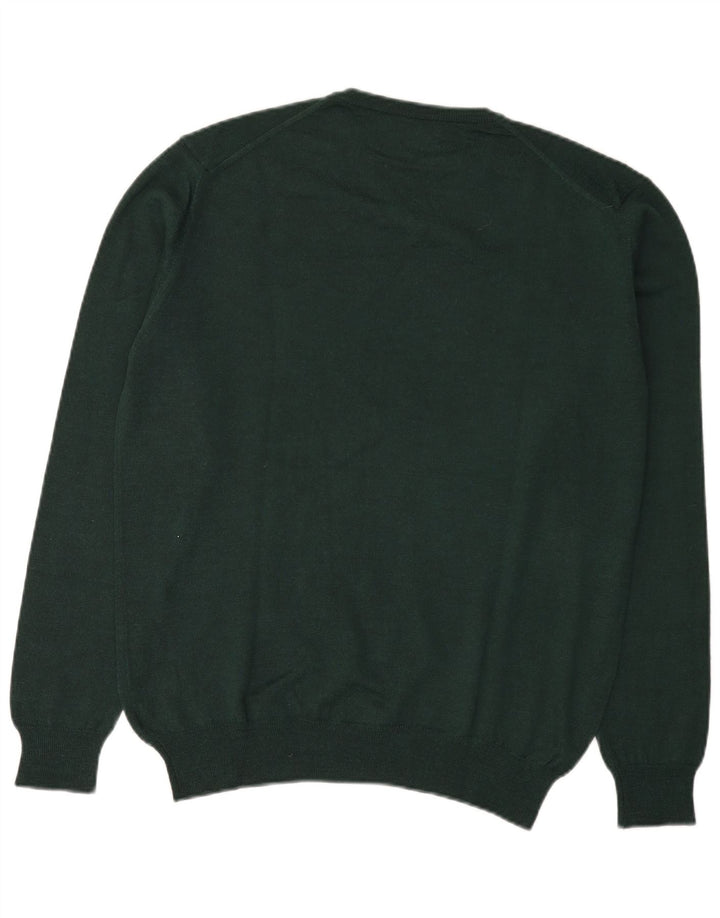 Maglione da uomo con scollo a V Dack's XL in lana verde