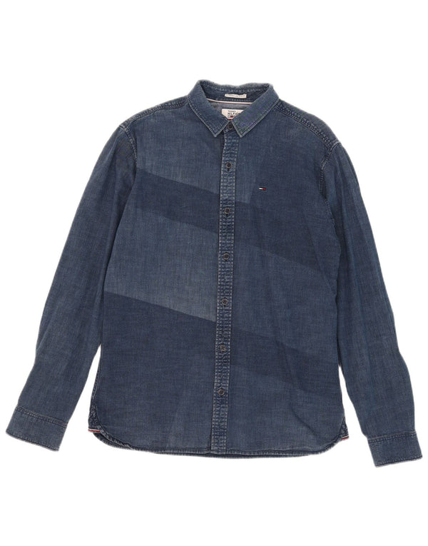 Camicia da uomo Marks & Spencer in cotone blu medio