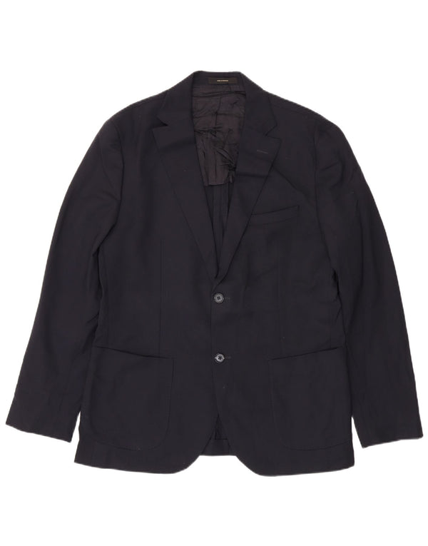 Giacca blazer da uomo a 2 bottoni Massimo Dutti EU 52 Large in lana blu navy