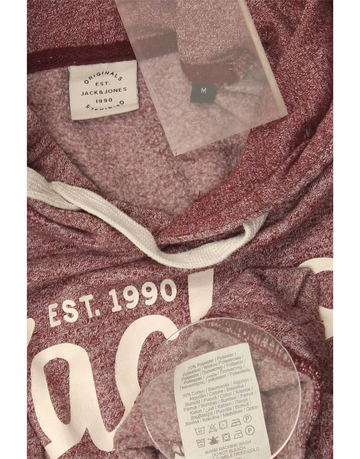 Jack & Jones Felpa con cappuccio grafica da uomo Poliestere medio bordeaux screziato