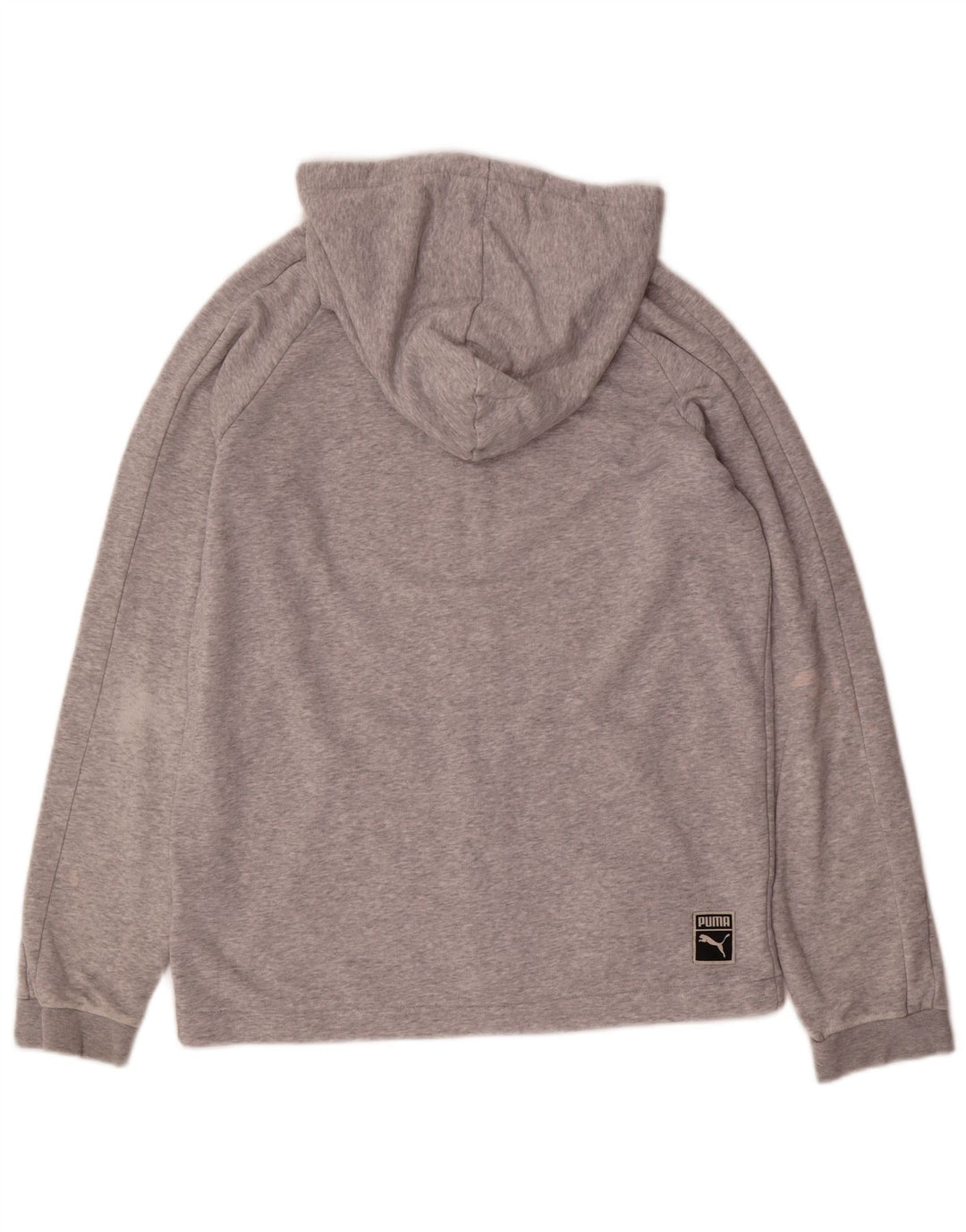 Maglione con cappuccio e zip da uomo Puma piccolo in cotone screziato grigio
