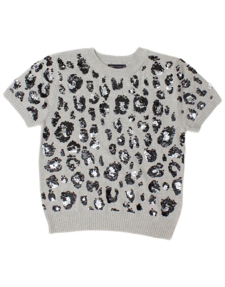 Maglione maglione girocollo da donna Marks & Spencer UK 14 Grigio medio