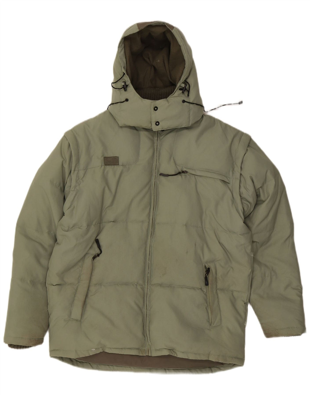 Giacca imbottita con cappuccio Fila da uomo UK 40 Large Verde Colourblock Poliestere