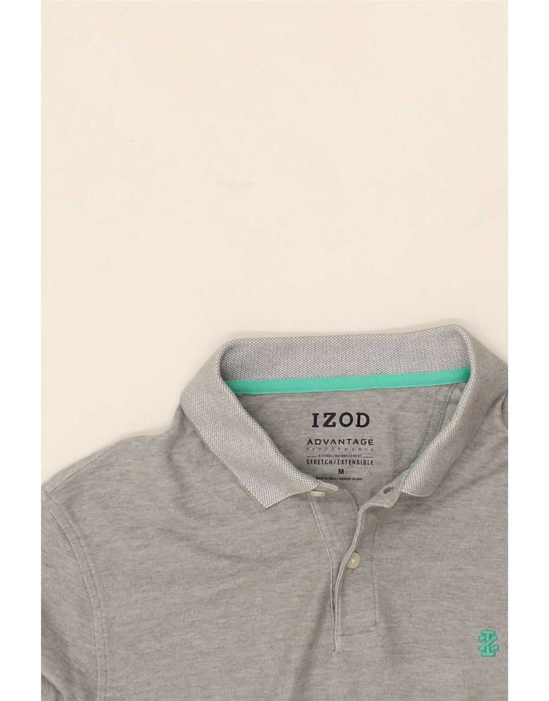 IZOD Mens Polo Shirt Medium Grey Cotton Vintage Izod and Second-Hand Izod from Messina Hembry 