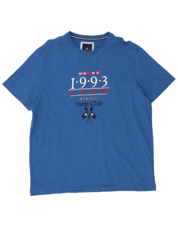 Crew Clothing T-shirt grafica da uomo Top XL in cotone blu