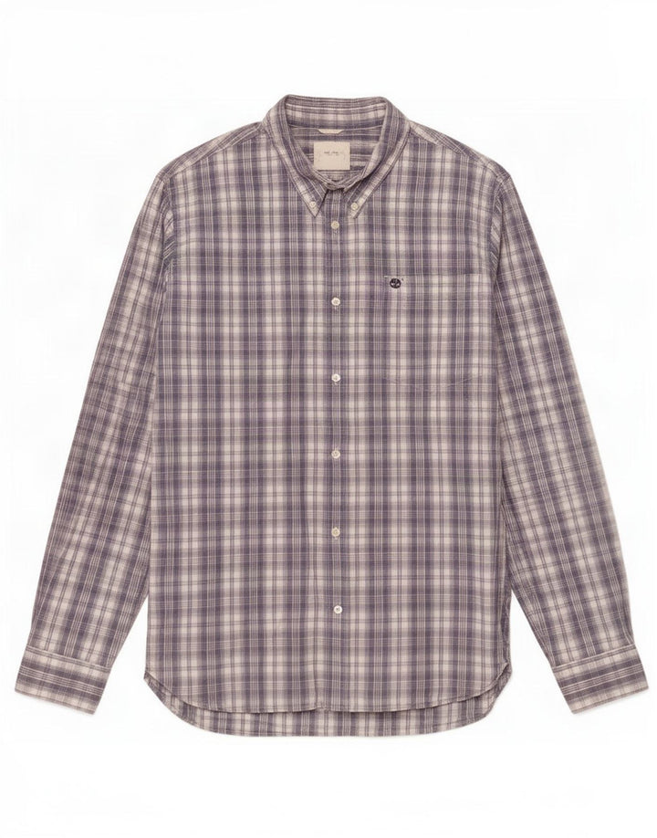 Camicia Timberland da uomo vestibilità regolare 2XL cotone a quadri grigio