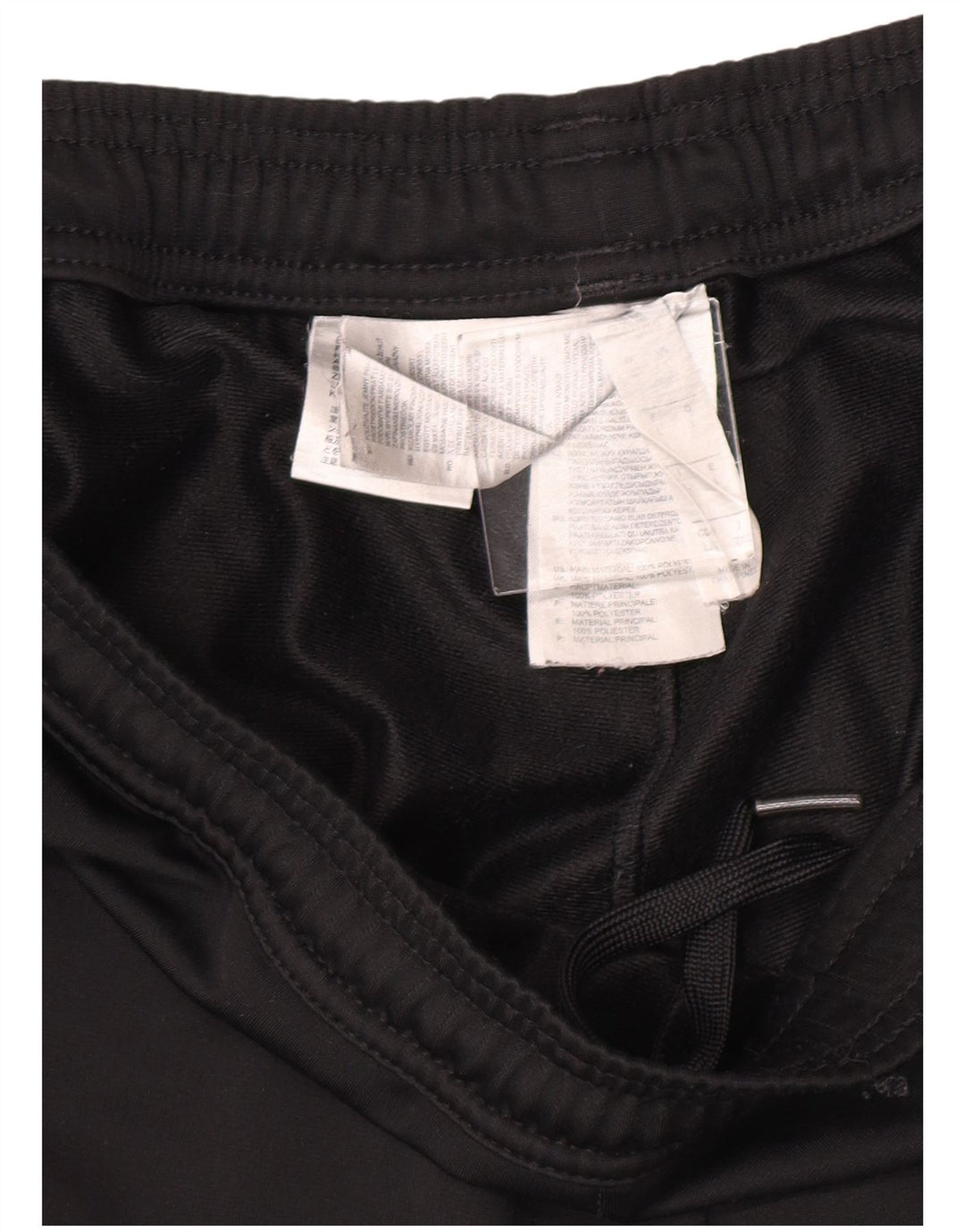 Pantaloni da tuta da uomo Adidas Large neri in poliestere a spina di pesce