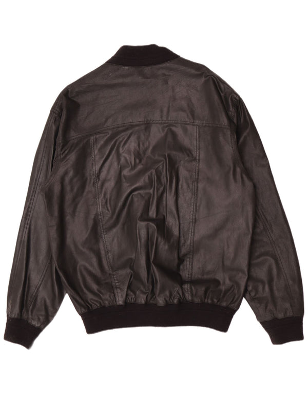 Giacca in pelle vintage da uomo IT 58 4XL Nera