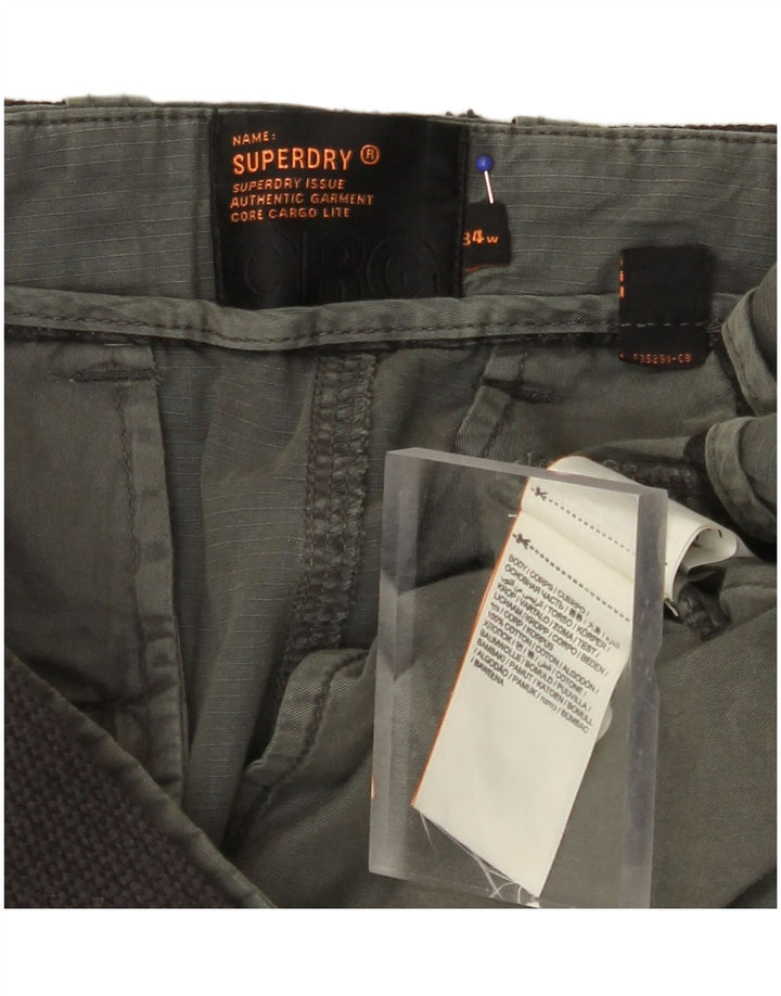 Pantaloncini cargo da uomo SUPERDRY W34 grandi cotone kaki