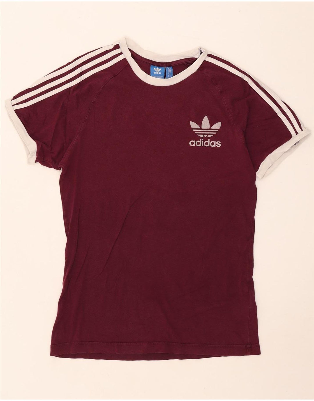 T-shirt da uomo Adidas Top in cotone bordeaux medio