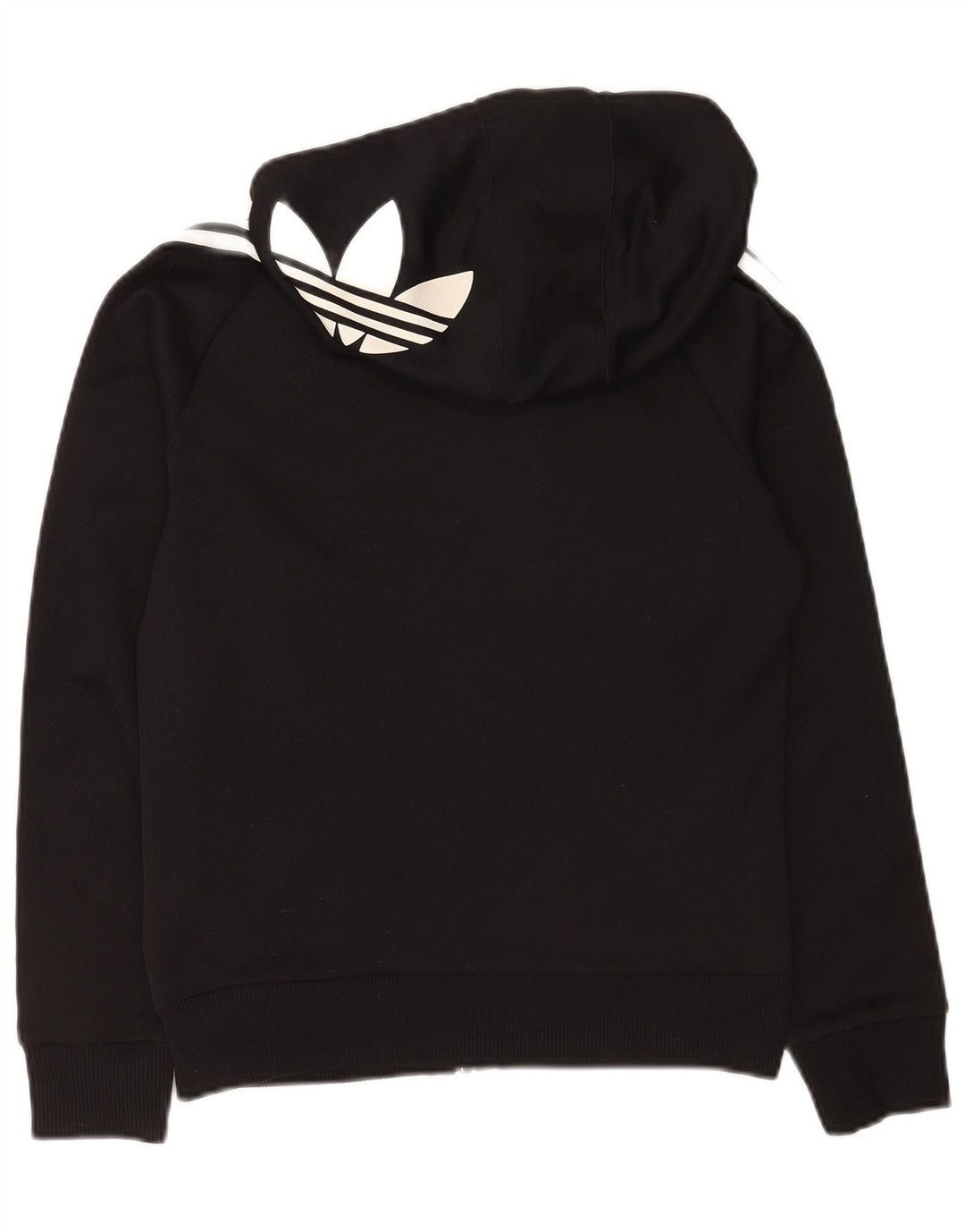 Maglione con cappuccio e zip grafica da donna Adidas UK 12 poliestere nero medio