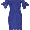 PAPER DOLLS Abito da donna con spalle scoperte UK 8 Piccolo poliestere floreale blu