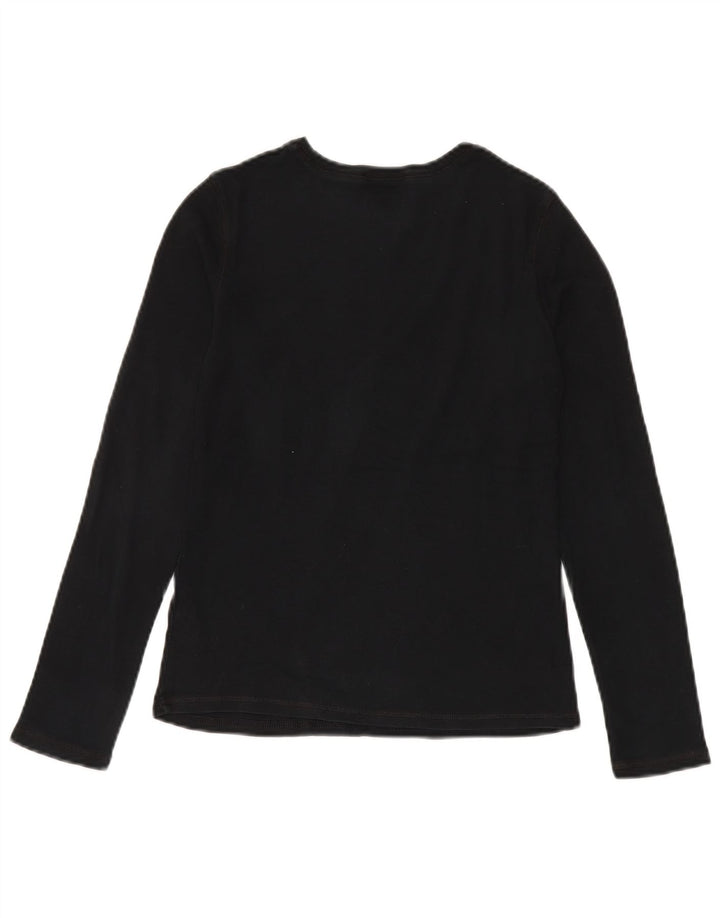 Marks & Spencer Top da donna a maniche lunghe UK 8 Small in cotone nero