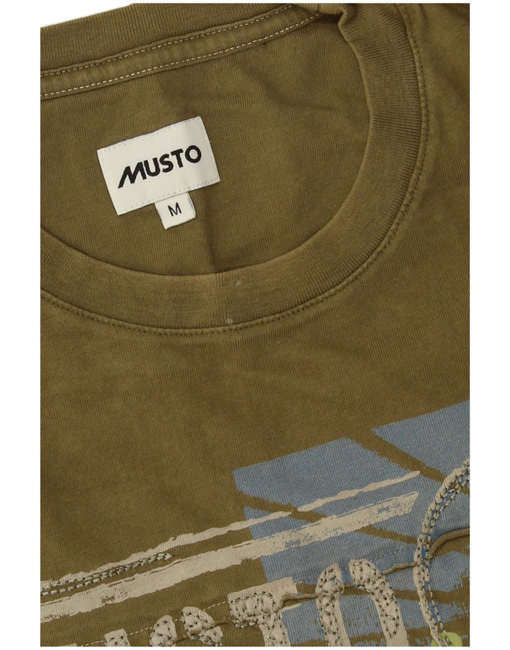 Musto T-shirt grafica da uomo Top in cotone kaki medio