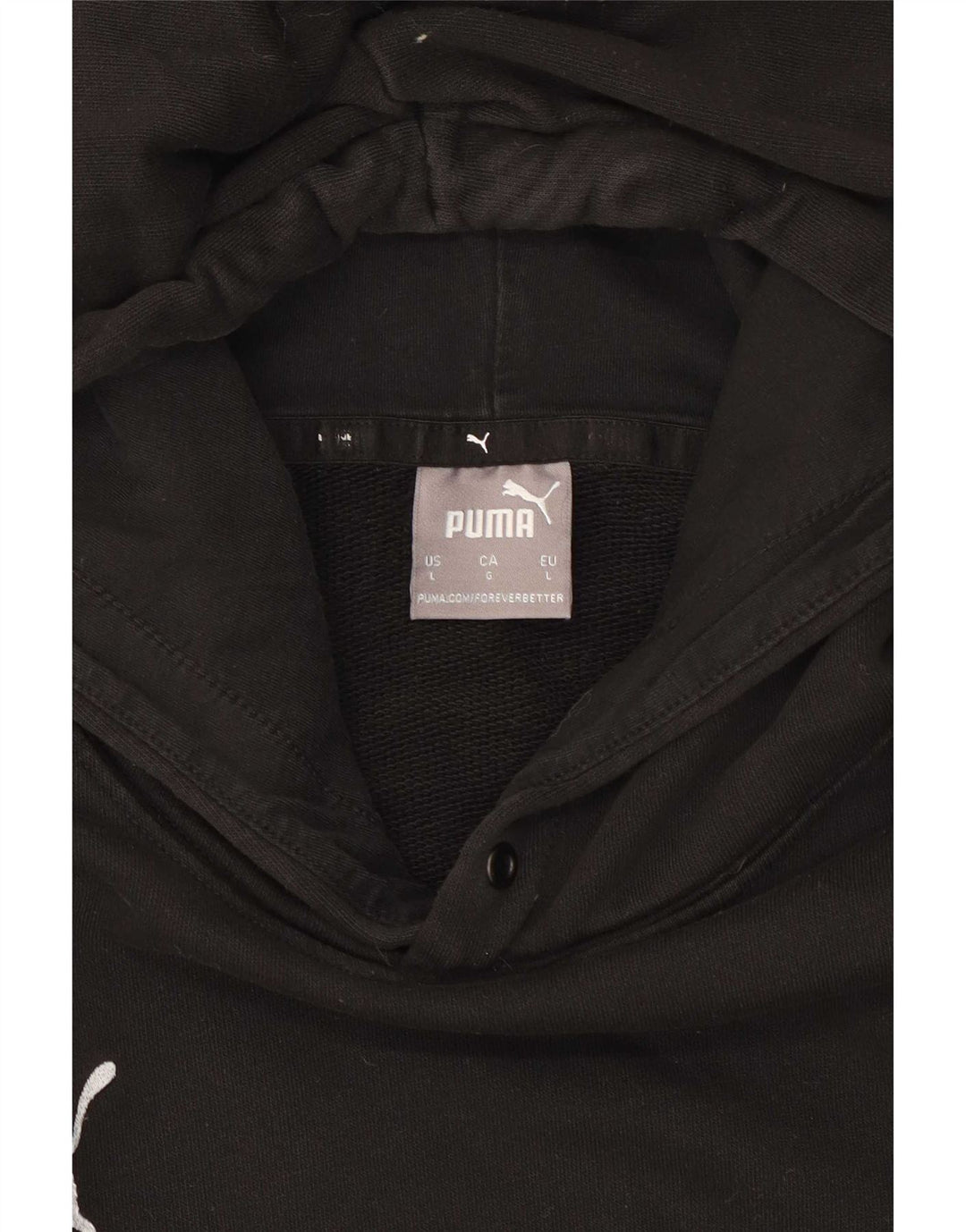 Felpa con cappuccio da uomo Puma Large in cotone nero