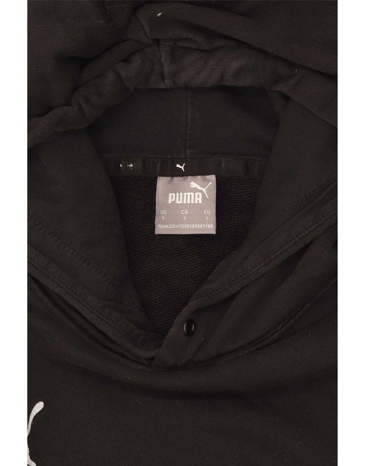 Felpa con cappuccio da uomo Puma Large in cotone nero