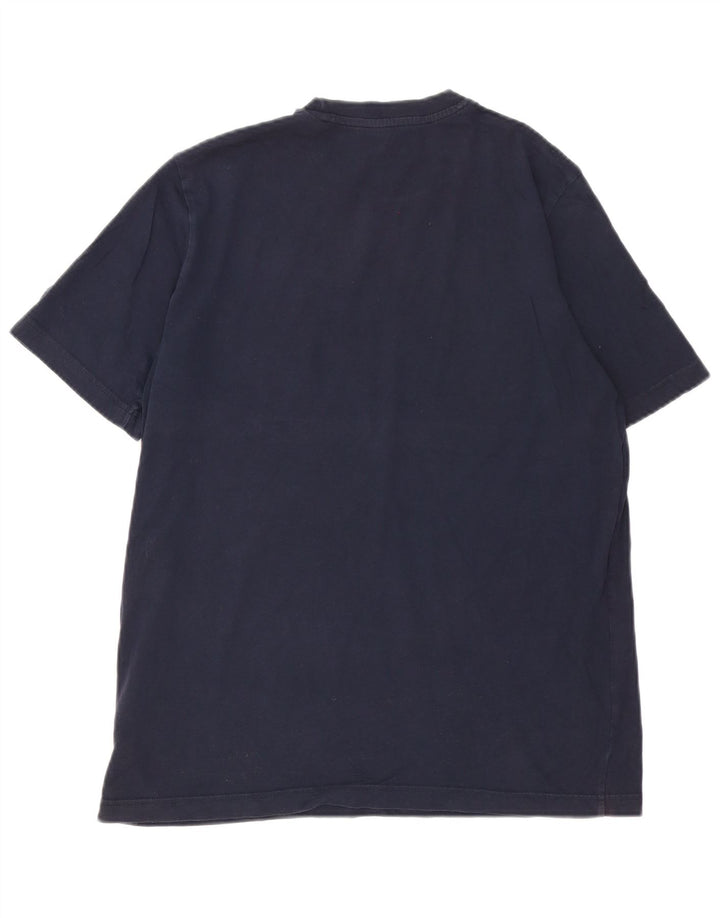 T-shirt grafica da uomo Adidas Top in cotone blu navy medio