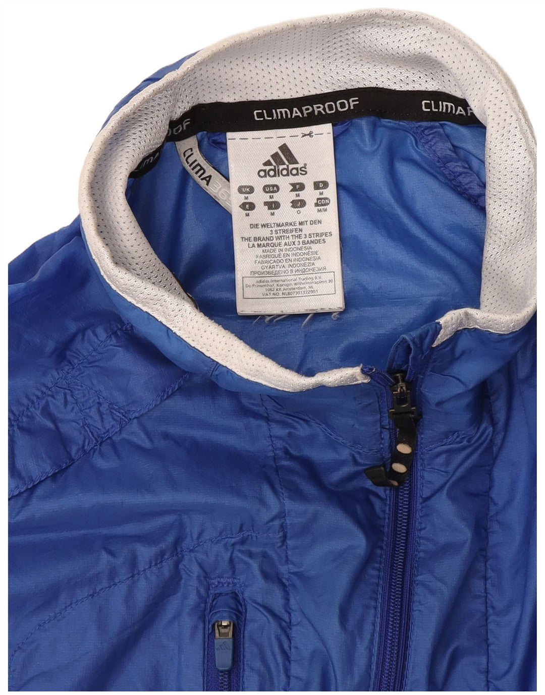 Giacca antipioggia Adidas Clima Proof da uomo UK 38 blu medio in poliammide