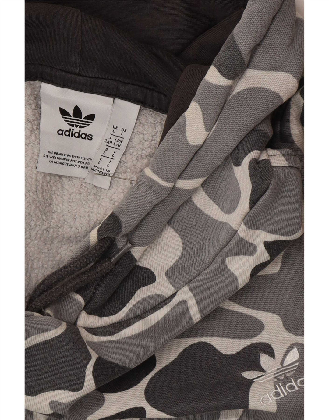 Felpa con cappuccio da uomo Adidas Large grigia mimetica