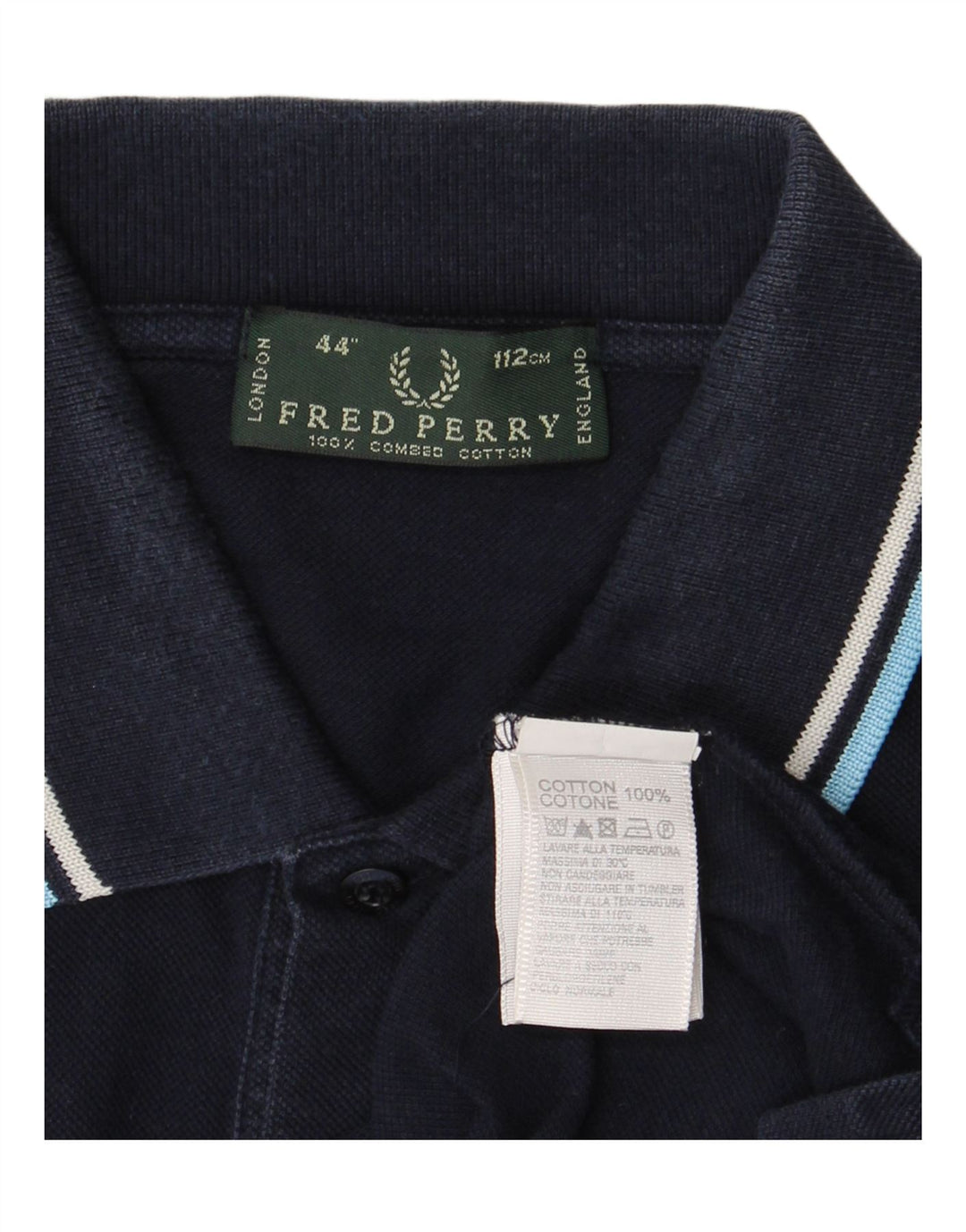 Polo da uomo FRED PERRY in cotone blu navy medio