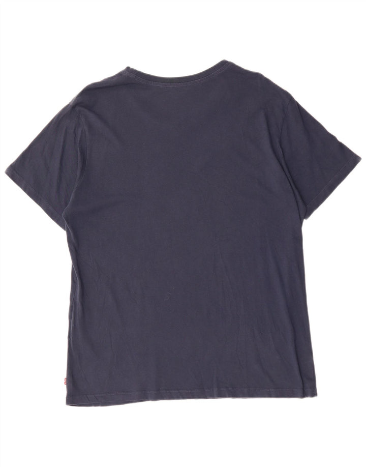 T-shirt grafica da uomo LEVI'S Top grande in cotone blu navy