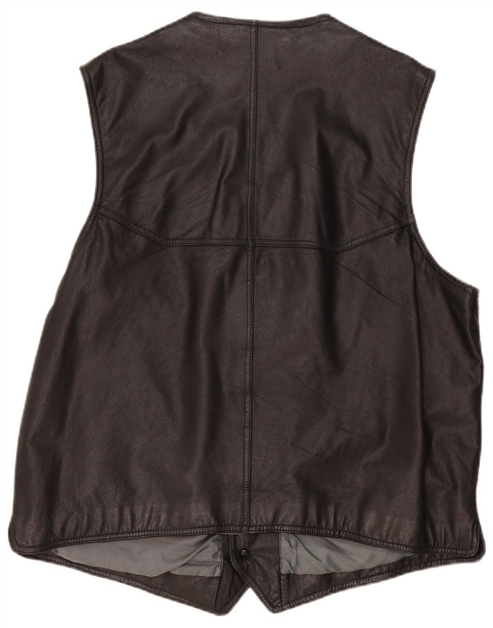 Gilet in pelle da uomo vintage XL in pelle nera