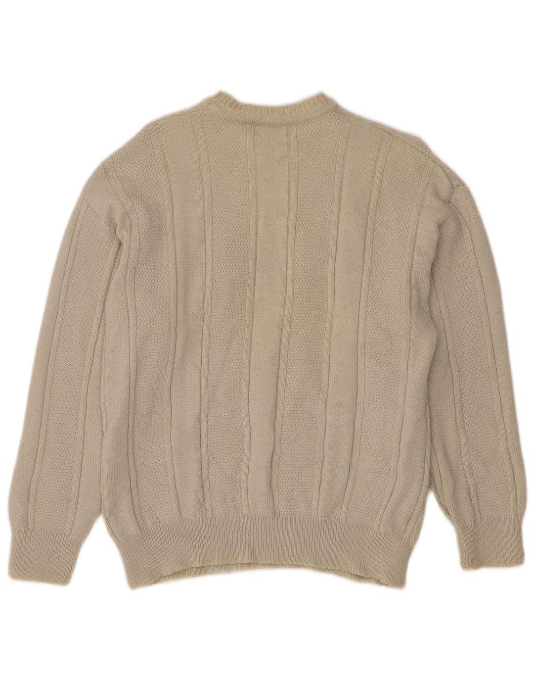Maglione da uomo girocollo con grafica KAPPA grande beige