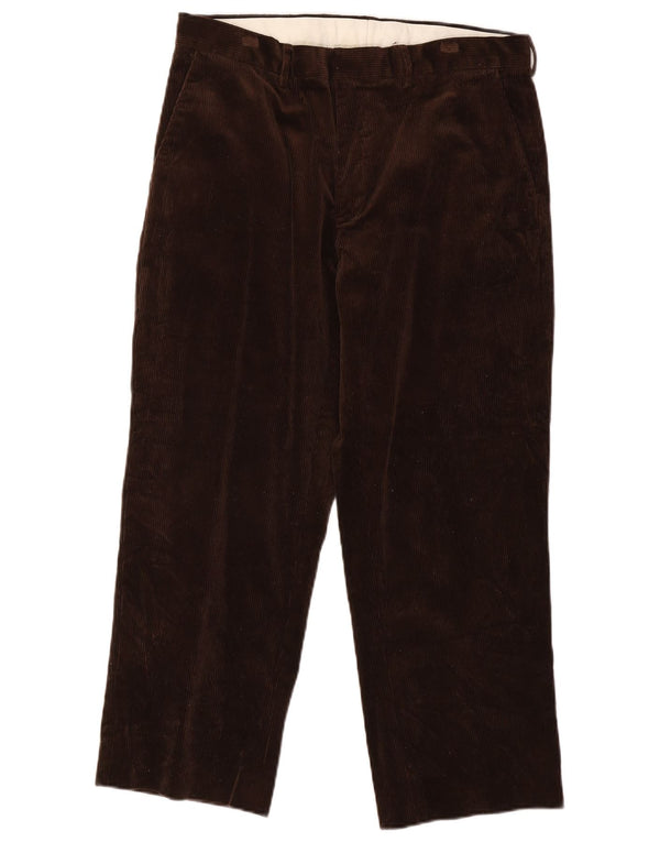 Pantaloni dritti in velluto a coste da uomo Polo Ralph Lauren W36 L27 in cotone marrone