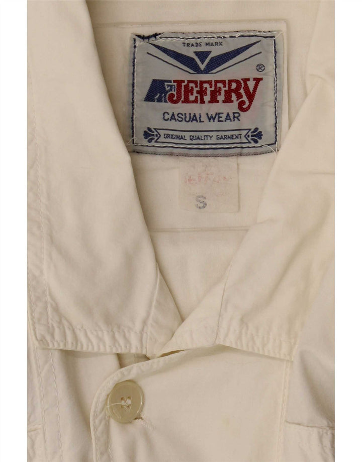 Giubbotto bomber vintage da uomo UK 36 piccolo bianco