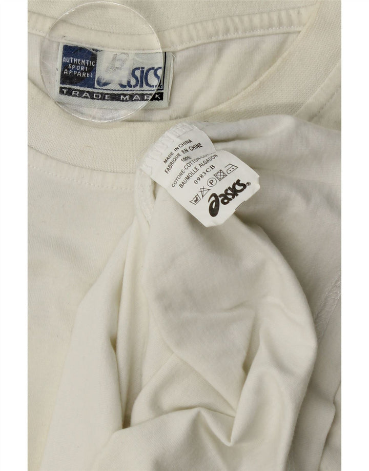 T-shirt grafica da uomo Asics, taglia grande, in cotone color block bianco