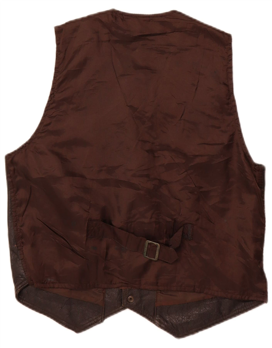 Gilet in pelle da uomo vintage marrone medio