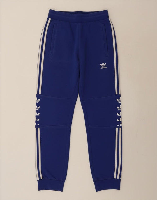 Adidas Pantaloni da tuta con grafica da donna Joggers UK 10 Small Blu Cotone